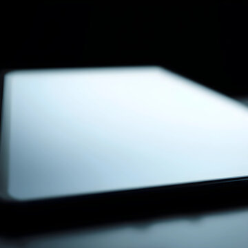 Digital distraction and screen addiction, glowing tablet screen in dark room information overload and late night technology usage habits