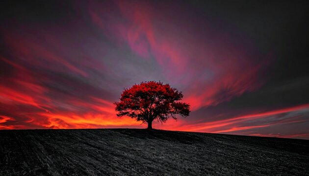 tree in the sunset