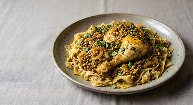 Moroccan Rfissa Chicken with Lentils and Shredded Flatbread