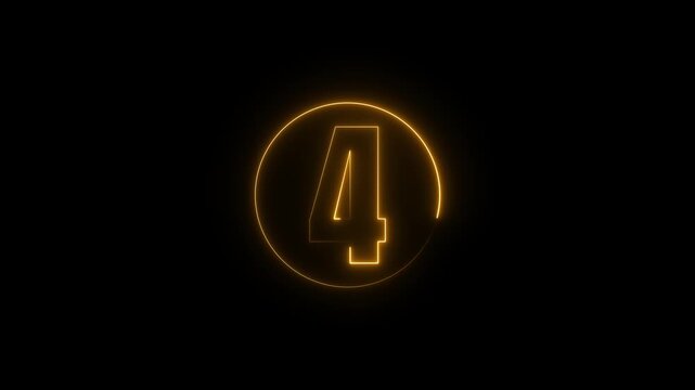 Golden yellow neon numbers and Welcome 2027 text glowing on a solid black background animation
