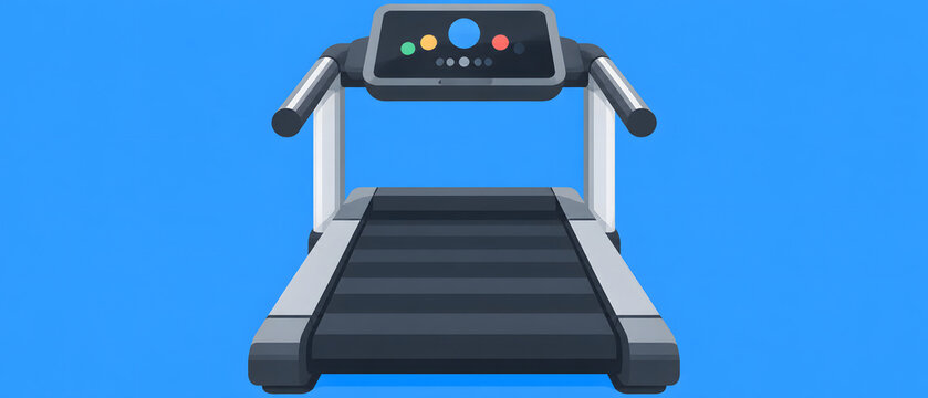 A modern treadmill, a fitness exercise machine used for indoor cardio training and workout sessions.