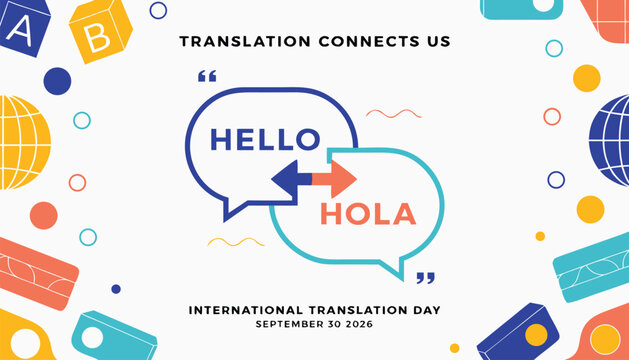 Colorful speech bubbles showing global language translation for international awareness day
