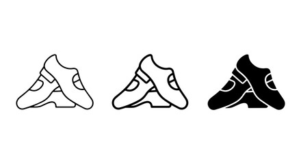 Fototapeta premium Irish Dance Shoes Icons, Gaelic Step Dancing Footwear Vector Set, Traditional Celtic Performance Shoes