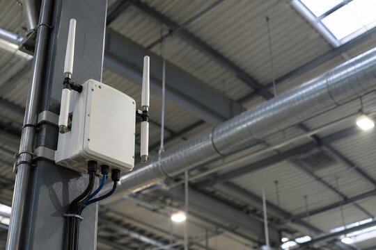Private Wireless Access Point Above a Small Factory Floor