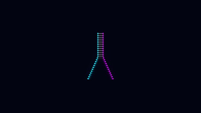 Abstract Dual-Color Dotted Ladder Structure with Split Ends on Dark