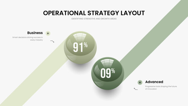 Financial Introduction Two Option Diagram Slide Layout. Colorful Plan 2 Step Chart Presentation Design. Marketing Growth Slideshow Template Vector Illustration.