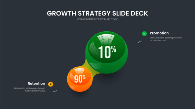 Science Review Slideshow Design Vector Illustration. Business Portfolio Two Element Diagram Slide Layout. Enterprise Innovation 2 Option Graph Presentation Template.