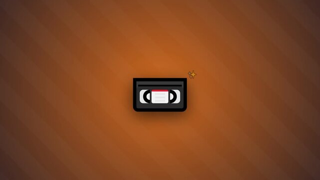Retro VHS tape on vintage brown textured background