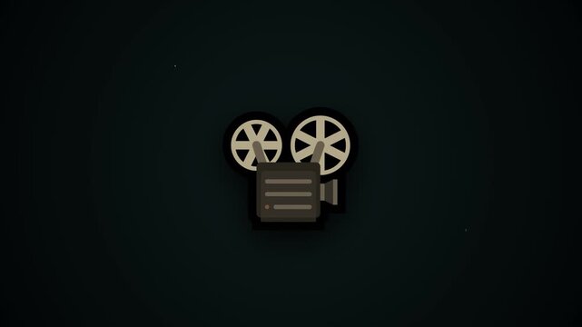 Vintage film camera icon on dark background for media themes