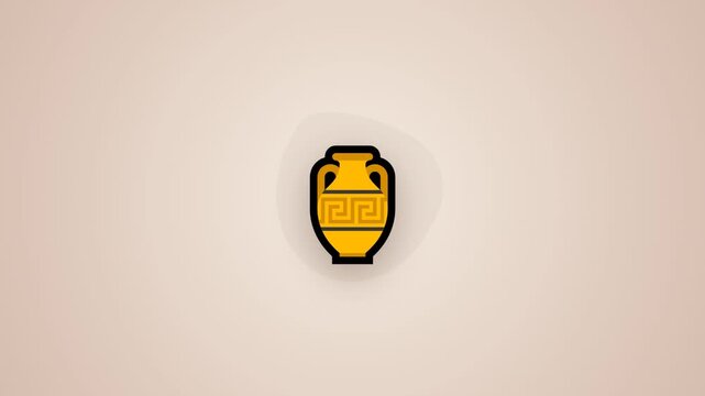 Minimalist illustration of an ancient Greek vase on beige background