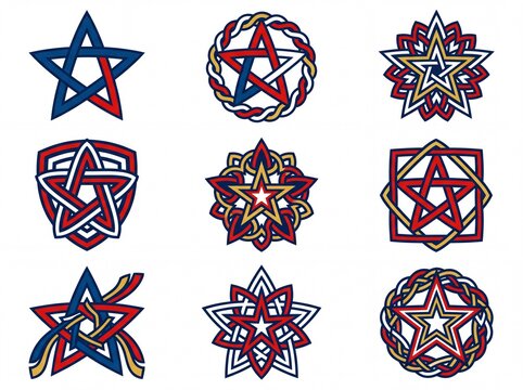 Set of Geometric Star Symbols