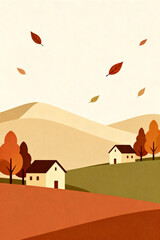Fototapeta premium landscape with house
