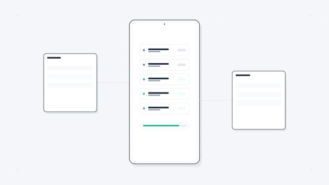 Task tracking mobile application layout