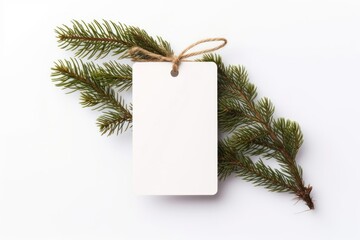 Obraz premium Gift tag christmas plant tree.