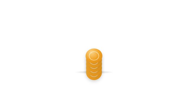 Vertical pile of orange circular discs