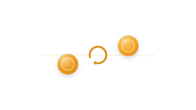 Orange circular process flow diagram with rotating arrow
