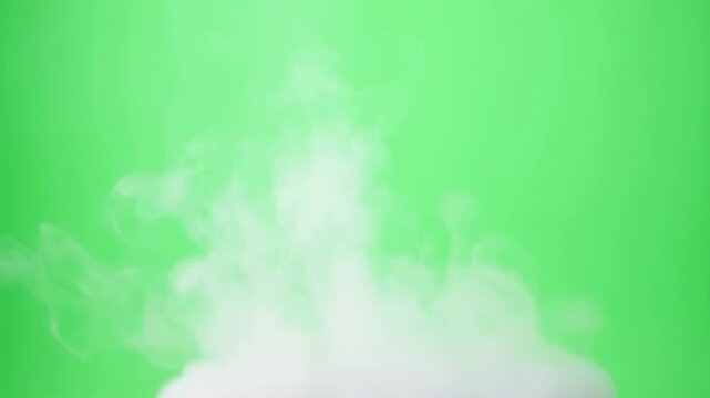 Green screen smoke effect rising for video production with seamless integration