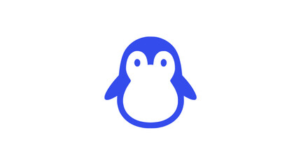 Minimalist blue penguin bird icon vector illustration © arif