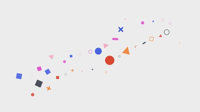 Abstract geometric shapes drifting in rhythmic pattern