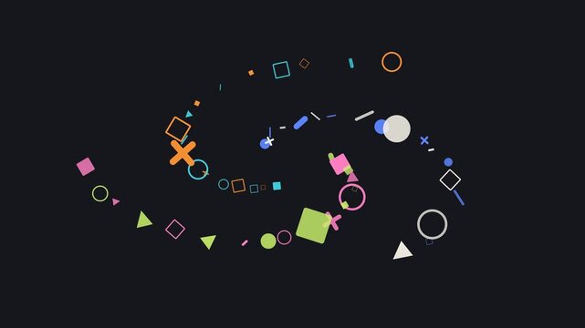 Vibrant geometric elements in circular rhythmic motion