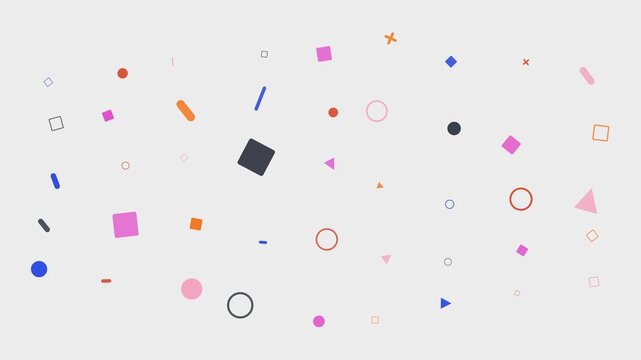 Colorful geometric shapes in rhythmic flow