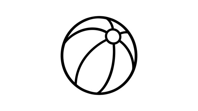Beach ball with segments for summer recreation and fun.