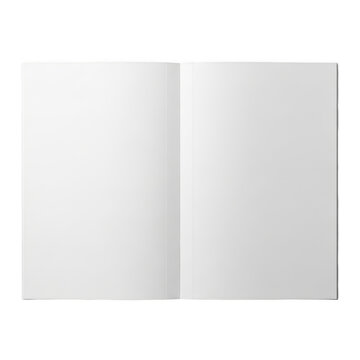 Blank open book pages ready for writing