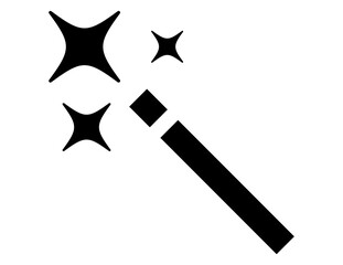 Magic Wand Magic Stick Icon with Sparkle Stars Graphic Design © Obaid