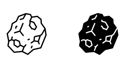 Asteroid Icons, Space Rocks Vector Graphics, Celestial Body Symbols, Cosmic Elements © mim