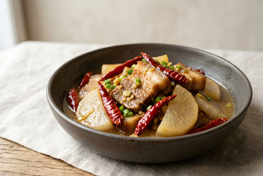 Bhutanese Phaksha Paa Pork with Radish and Chili