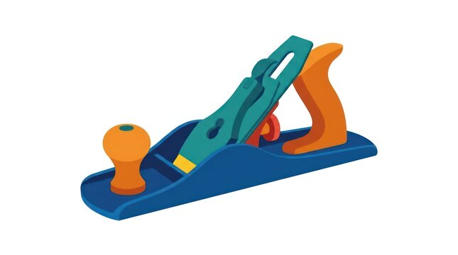 Hand plane tool for woodworking on white background
