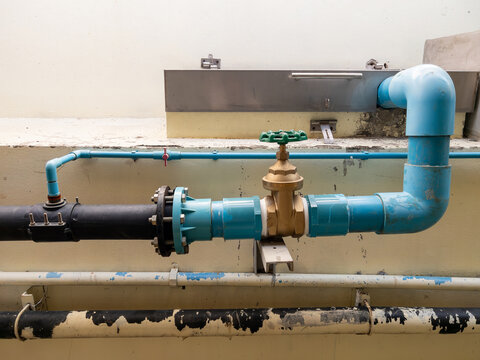 Industrial Plumbing Pipe System with Brass Valve