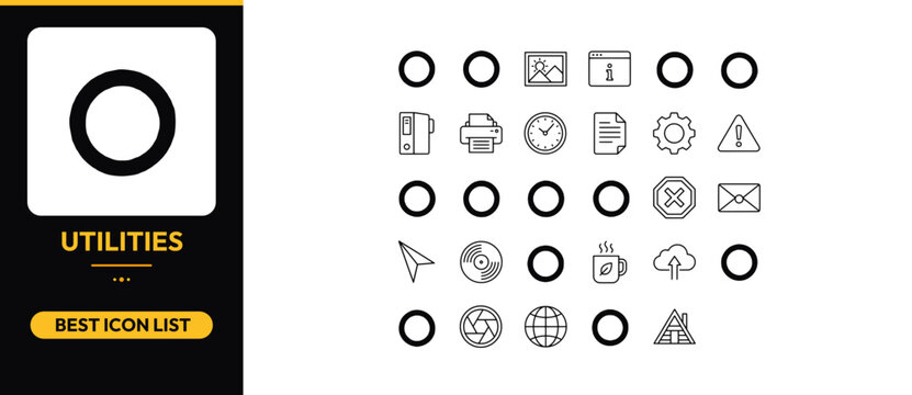 Professional utility icon set for software and website development