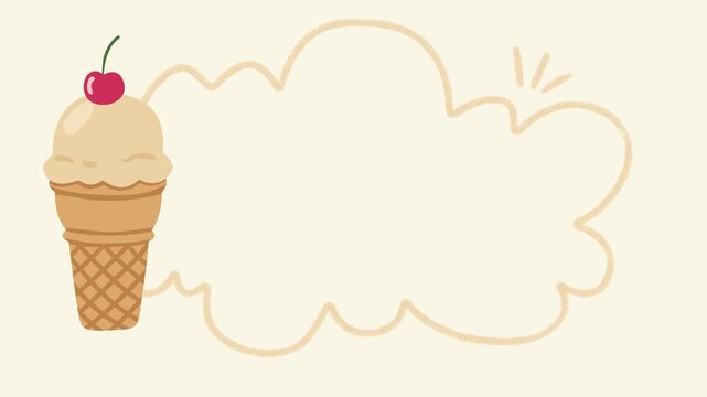 Cute Ice Cream Hand Drawn Frame Animation for Summer Dessert  