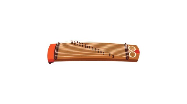 Guzheng traditional chinese musical instrument illustration