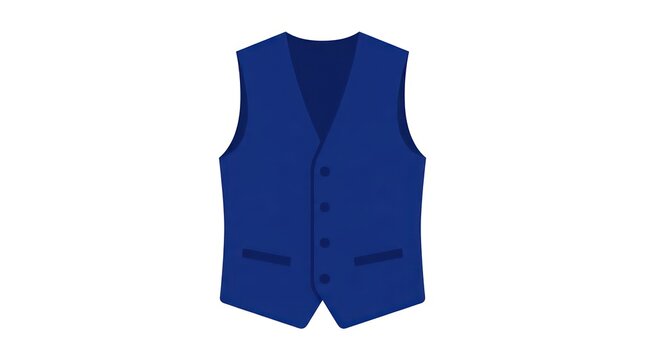 Blue formal men waistcoat isolated on white background