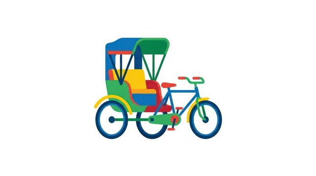 Colorful traditional cycle rickshaw vector illustration