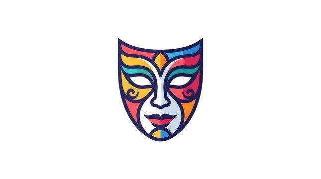 Colorful theatrical carnival mask vector illustration