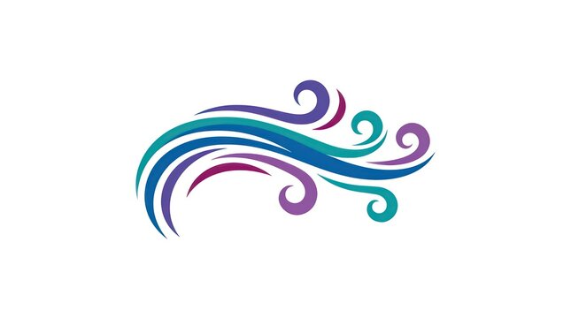 Colorful abstract swirl graphic representing wind or water