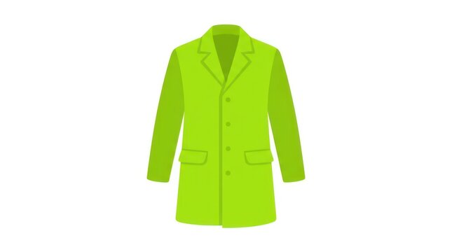 Green trench coat illustration isolated on white
