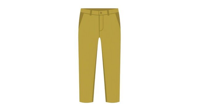 Brown chino pants vector flat icon for fashion design