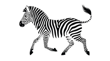 Obraz premium Zebra running wild animal vector illustration black and white striped safari fauna isolated on a clean white background