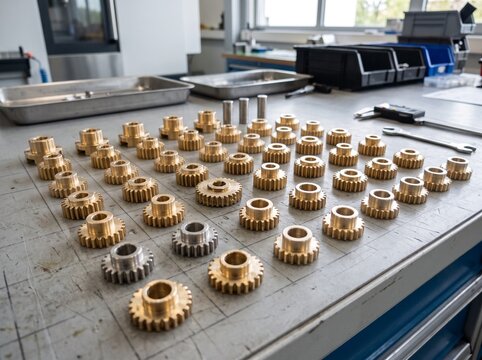 Handmade-Looking Component Among Precision-Machined Parts