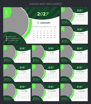 Corporate 2027 Calendar Design and monthly planner
