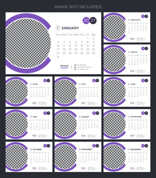 Creative Office Desk 2027 Calendar Design and monthly planner and date business planning