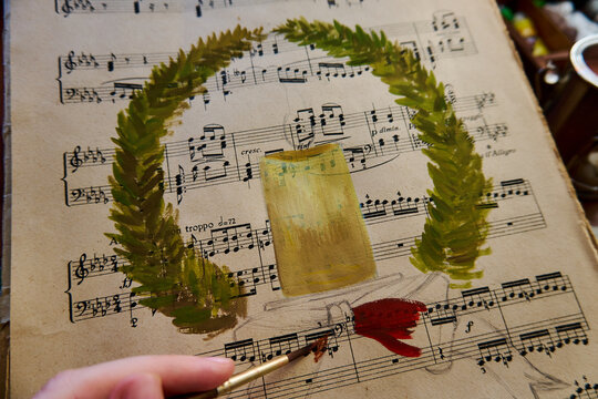 Illustrating a Christmas wreath