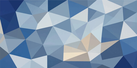 Fototapeta premium Blue White Low Poly Geometric Background with Abstract Polygon Mosaic Modern Vector Pattern Design