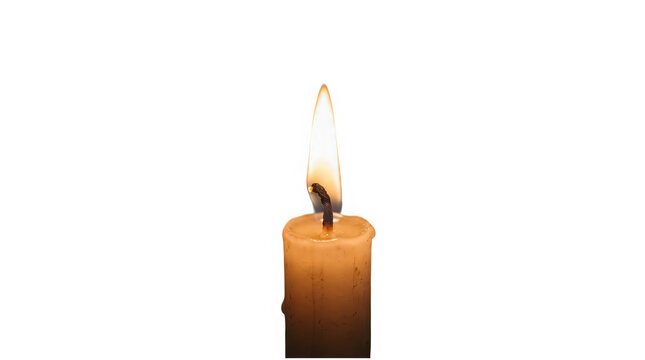 Burning candle with small flame