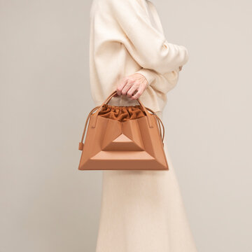 Minimal Beige Fashion Bag With Hand