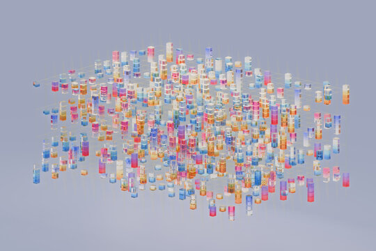 Geometric Cube Matrix Data Abstract 3D Render